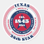 Rond Sticker de conception du cercle du Texas patriotiq (Devant)