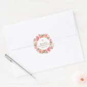 Rond Sticker de confirmation de florale rose (Enveloppe)