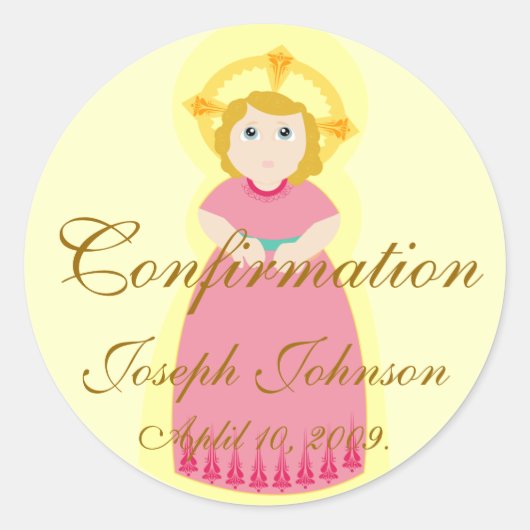 Rond Sticker de confirmation-Personnaliser (Devant)