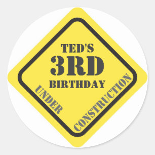 Rond Sticker de construction d'anniversaire