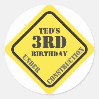 Rond Sticker de construction d'anniversaire