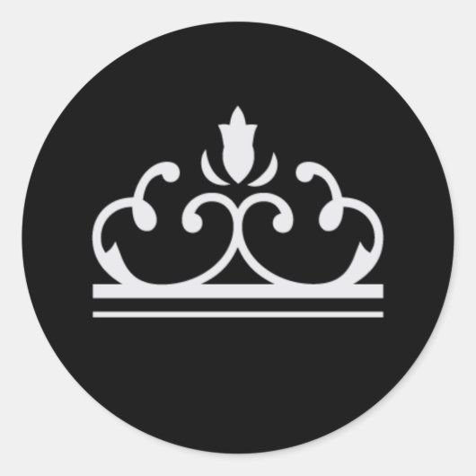 Rond Sticker de conte de fées d'argent (noir) (Devant)