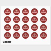 Rond Sticker de conte de fées d'argent (rouge) (Feuille)
