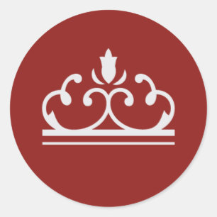Rond Sticker de conte de fées d'argent (rouge)