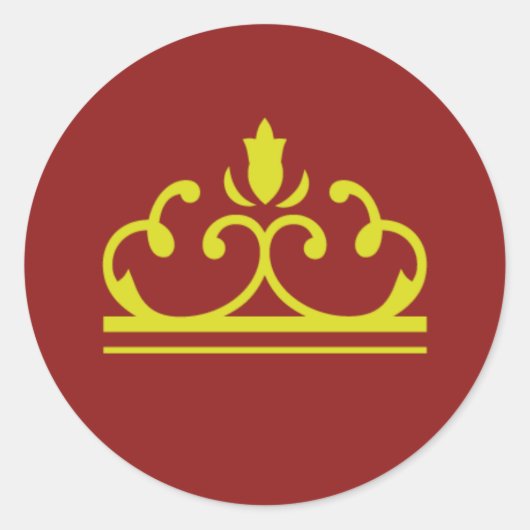 Rond Sticker de conte de fées d'or (rouge) (Devant)