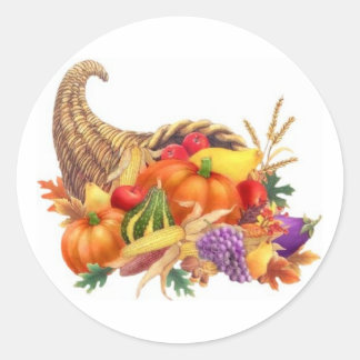 Rond Sticker de Cornucopia Thanksgiving