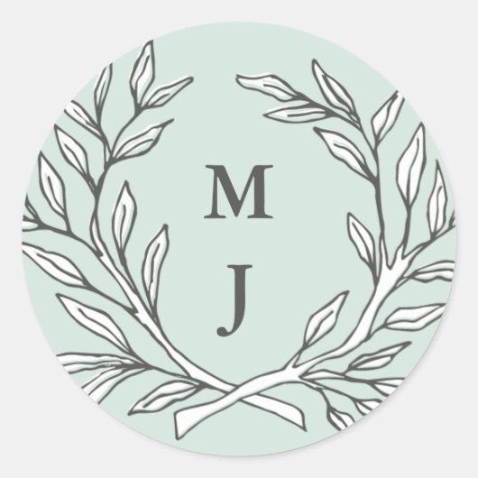 Rond Sticker de couronne de monogramme rustique à la me (Devant)