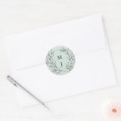 Rond Sticker de couronne de monogramme rustique à la me (Enveloppe)