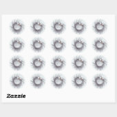 Rond Sticker de couronne de vacances chatoyant (Feuille)