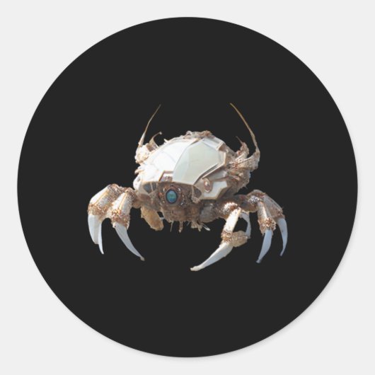 Rond Sticker De Crabe Robot (Devant)