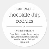 Rond Sticker de cuisine maison personnalisée / Cookies (Devant)