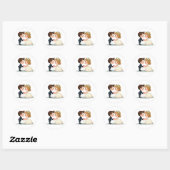 Rond Sticker de danse Mariage romantique (Feuille)