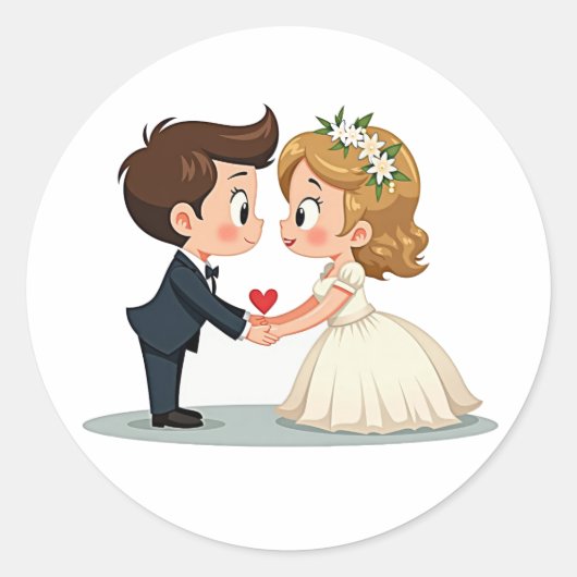 Rond Sticker de danse Mariage romantique (Devant)