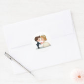 Rond Sticker de danse Mariage romantique (Enveloppe)