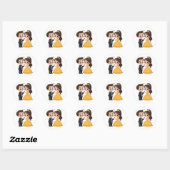 Rond Sticker de danse romantique (Feuille)