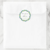 Rond Sticker de date Mariage de couronne de cerise (Sac)