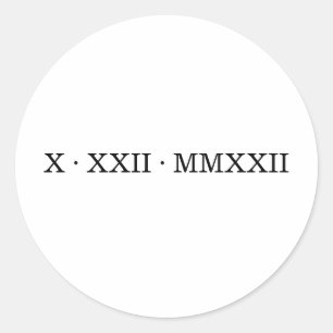 Rond Sticker de date numérique romaine