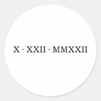 Rond Sticker de date numérique romaine