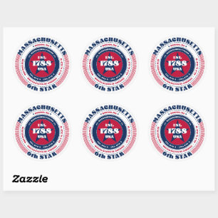 Rond Sticker de design circulaire du Massachusetts patr