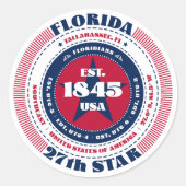 Rond Sticker de design Patriotic Florida Circle (Devant)
