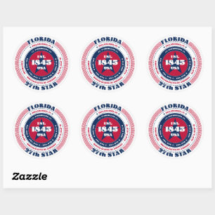 Rond Sticker de design Patriotic Florida Circle