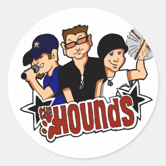 Rond Sticker de dessin de Hounds (Devant)