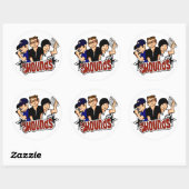 Rond Sticker de dessin de Hounds (Feuille)