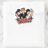 Rond Sticker de dessin de Hounds (Sac)