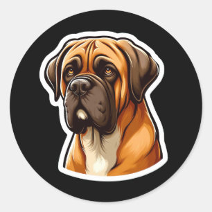 Rond Sticker de dessin Mastiff