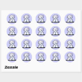 Rond Sticker de dessin Shih Tzu (Feuille)