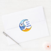Rond Sticker de dessin "Vous avez été Mooné" fou (Enveloppe)