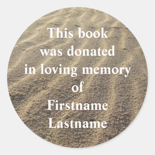 Rond Sticker de don de livre (Devant)