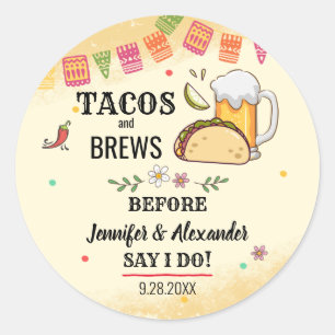 Rond Sticker de douche Tacos and Brews Couples