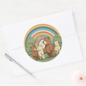 Rond Sticker de famille d'ours mignon (Enveloppe)