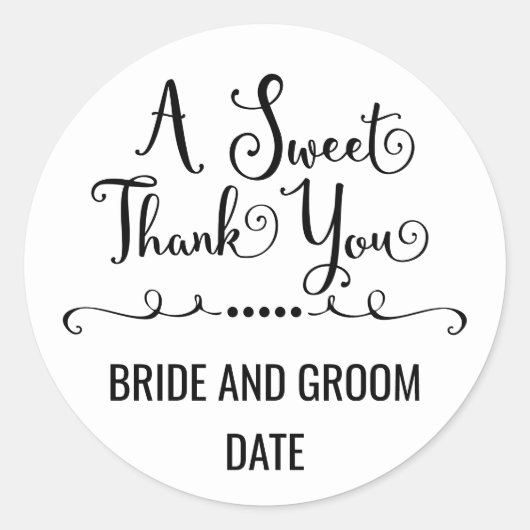 Rond STICKER DE FAVEUR DE MARIAGE | Un Merci doux (Devant)