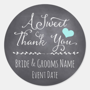 Rond STICKER DE FAVEUR DE MARIAGE   Un Merci doux
