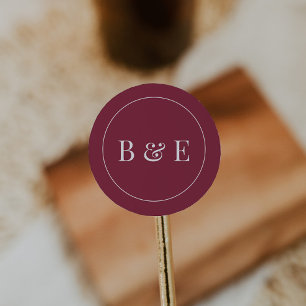 Rond Sticker de faveur Monogramme moderne