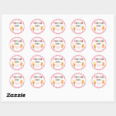 Rond Sticker de fête d'anniversaire de crème glacée (Feuille)
