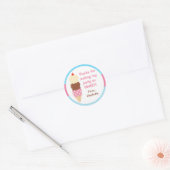 Rond Sticker de fête d'anniversaire de crème glacée (Enveloppe)