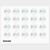 Rond Sticker de fête d'anniversaire ONE Blue Baby Duckl (Feuille)