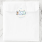 Rond Sticker de fête d'anniversaire ONE Blue Baby Duckl (Sac)