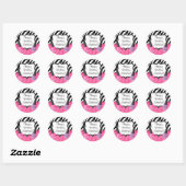 Rond Sticker de fête d'anniversaire spa Zebra Stripe (Feuille)