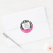 Rond Sticker de fête d'anniversaire spa Zebra Stripe (Enveloppe)