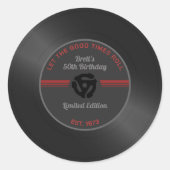 Rond Sticker de fête d'anniversaire vintage - Retourner (Devant)