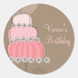 Rond Sticker de fête d'anniversaire Whimsical Sweet Pin