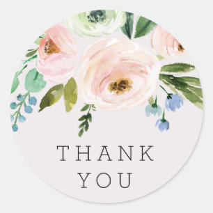 Rond Sticker de Fête des mariées de fleurs d'aquarelle