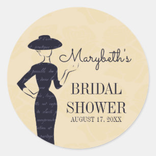 Rond Sticker de Fête des mariées de mode Vintage 50