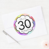 Rond Sticker de fête du 30e anniversaire (Enveloppe)