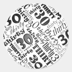 Rond Sticker de fête du 30e anniversaire