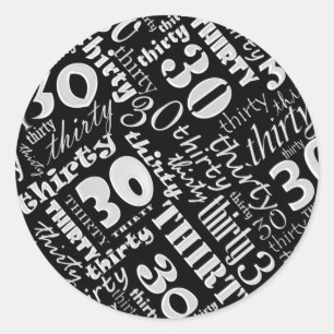 Rond Sticker de fête du 30e anniversaire